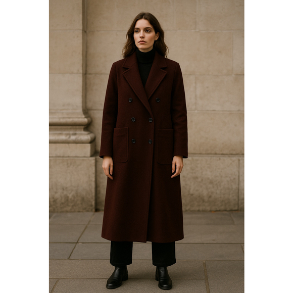 Dark Academia Wool Blend Double Breasted Overcoat Zara Woman Small - Picture 1 of 5